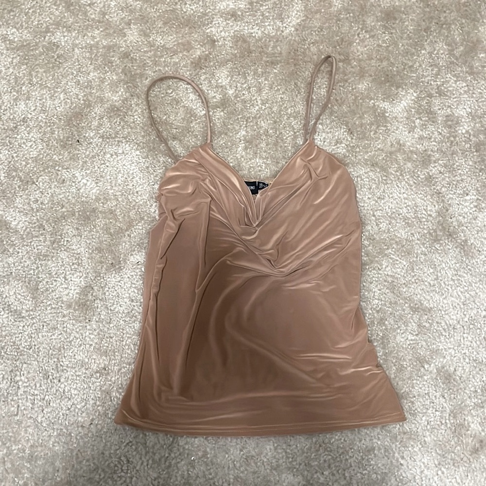 Camel Slinky Cowl Neck Cami Top 🐪